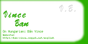 vince ban business card
